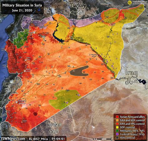 Latest Map of Frontlines in Syria until 21 June 2020 - Islamic World News