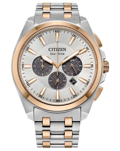 Citizen Chronograph Classic Two Tone Stainless Steel Bracelet Watch 41mm In Silver Tone Gray