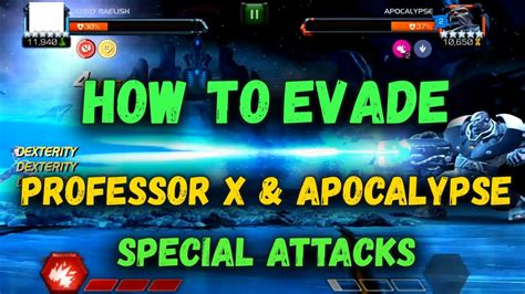 How To Evade Apocalypse And Professor X Special Attacks Marvel Contest Of Champions Youtube