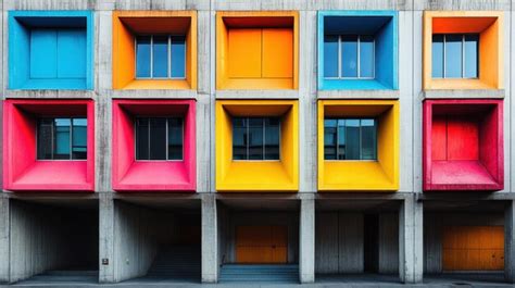 Colorful Building With Windows Premium Ai Generated Image