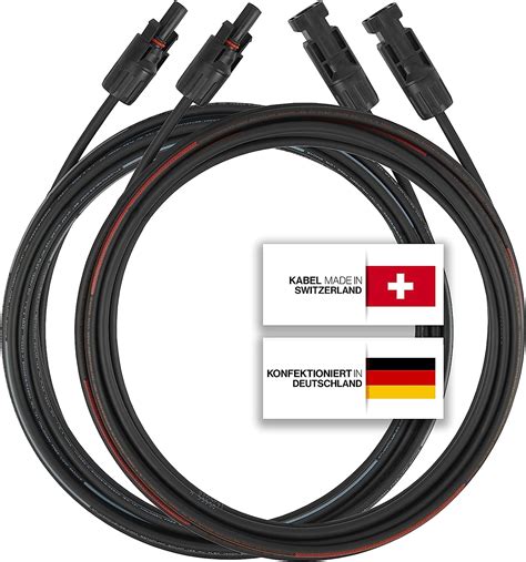 Solarkabel 2 X 1 Meter 4mm2 Mit Solarstecker Beidseitig Montiert