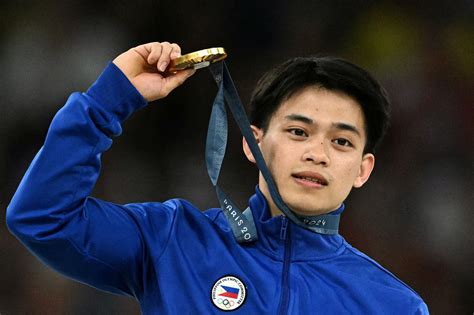 Carlos Yulo wins floor exercise gold medal in Paris Olympics