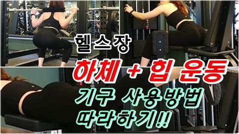 하체운동루틴 하체운동 힙운동 할 수 있는 헬스장기구사용법 운동하는여자 따라하기😛 Youtube