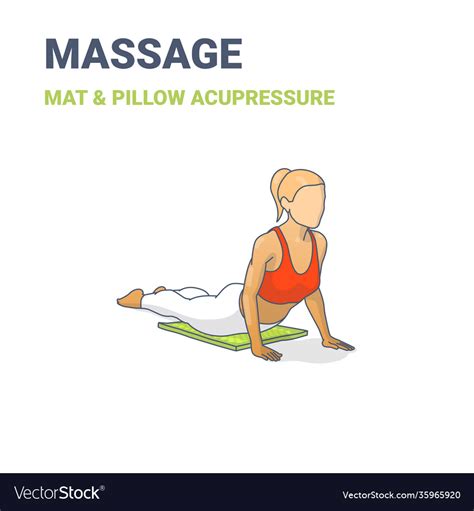 Female In Cobra Stretching Pose On An Acupressure Vector Image