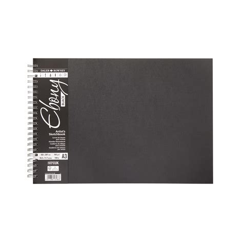 Daler Rowney Ebony Lightly Textured 160gsm A3 Landscape Sketchbook