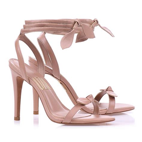 Sand Lia Salto Alto Veneto Couro Nude Uza Shoes Sapatos Femininos