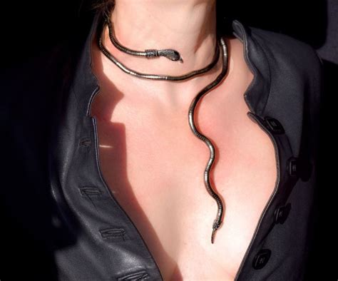 Long Gold/silver/ Black Snake Necklace/ Bracelet, Bendable Serpent Choker, Flexible Snake Collar ...