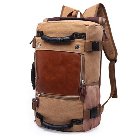 Mochila De Couro E Lona Masculina Impermeável Marrom 35l Em Promoção Ofertas Na Americanas