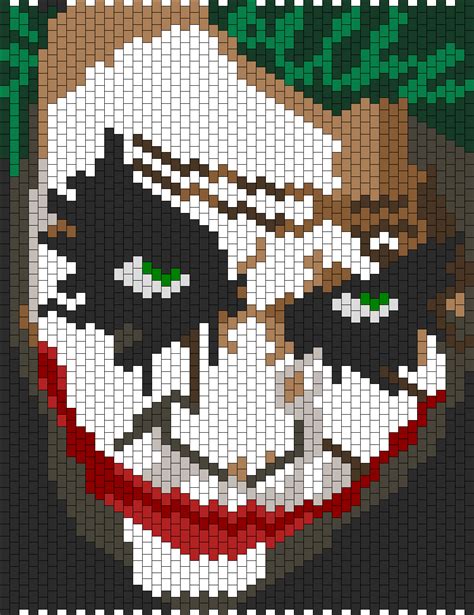 Batman Heath Ledger Joker Bead Pattern Peyote Bead Patterns