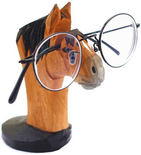 Porte Lunettes De Cheval Sculpt La Main En Bois Support De Etsy