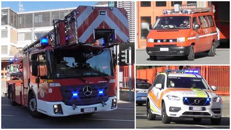 KEF DLK Berufsfeuerwehr NEF Weißes Kreuz Bozen Einsatzfahrt