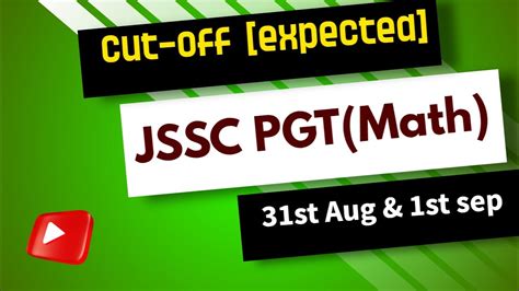 Cut Off Jssc Pgt Expected Youtube