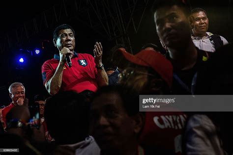 Philippine Presidential Candidate Rodrigo Duterte Speaks During The