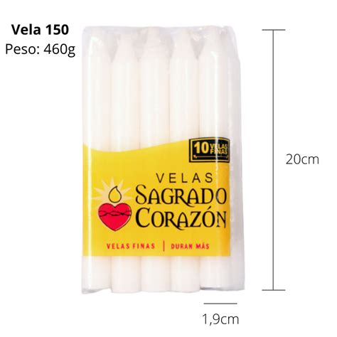 Paquetes Vela Corta Delgada X Unidades Velas Sagrado Coraz N