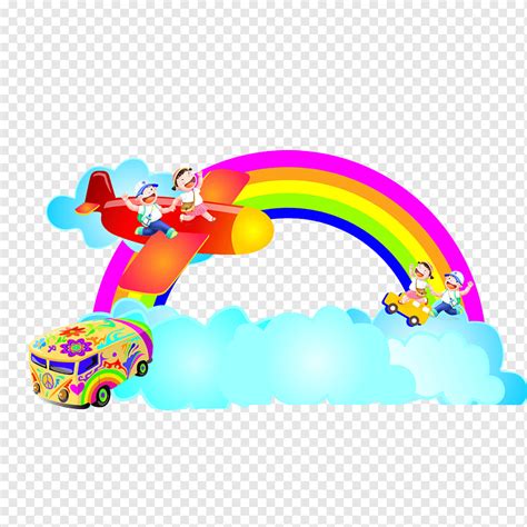 Cartoon Rainbow Rainbow Comics Text Poster Png PNGWing