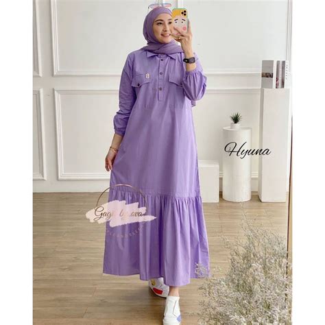 Jual Hyuna Midi Dress Midi Dress Rayon Premium Midi Dress Ori Midi