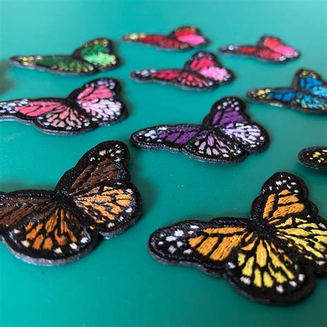 Butterfly Patches Embroidered Patch Art Applique Patch Etsy