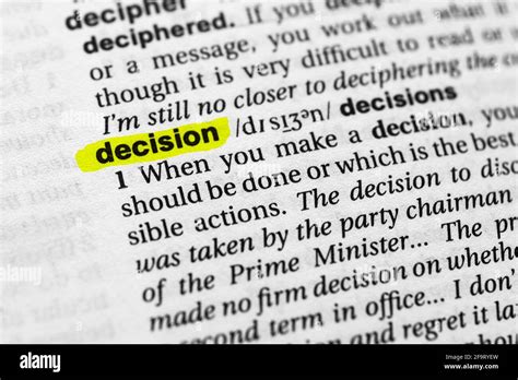 Highlighted Word Decision Concept And Meaning Stock Photo Alamy