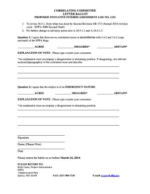 Fillable Online Nfpa Tia Tc Ballot Form Apr Nfpa Nfpa Fax