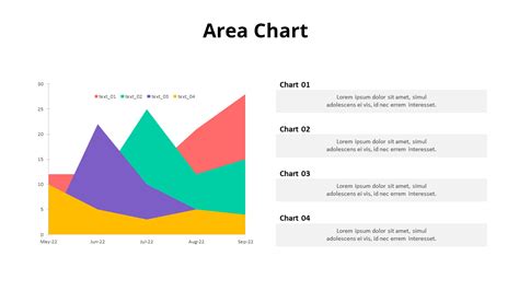 4 Stages Colored Filled Area Chart