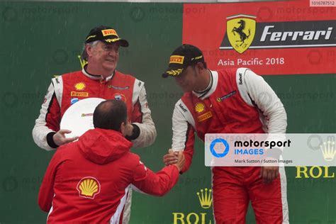 Race Winner Danindro Ariondito Ina On The Podium At Ferrari Challenge