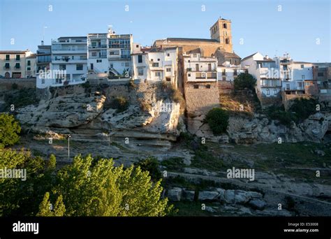 River Tajo Limestone Gorge Cliffs Alhama De Granada Spain Stock Photo