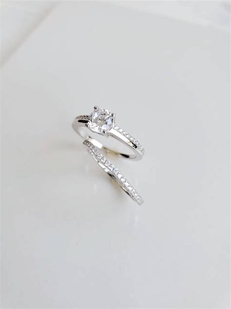 bridal engagement ring set