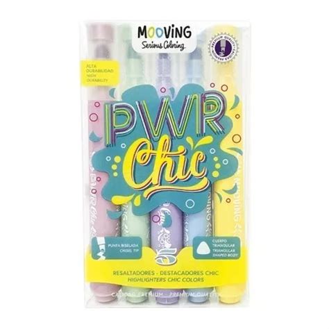 Set De Resaltadores Mooving Power Chic X Colores Pastel Mercadolibre