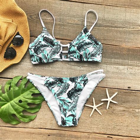 Aliexpress Buy Cupshe Gentle Breeze Print Bikini Set Women S