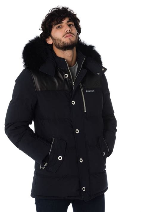 Veste Homme Horspist Napoleon Longue Bleu Noir Cuir