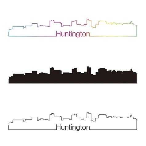 Amarillo Skyline Linear Style With Rainbow Stock Vector By Paulrommer