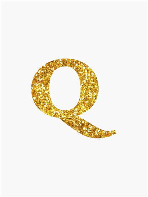 Gold Glitter Q Sticker For Sale By Mgriest Redbubble