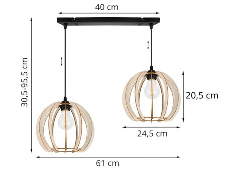 ᐈ Lampa na listwie TIMBER drewniana regulowana 2 klosze ze sklejki