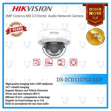 Jual Ds Cd G Luf Mp Ip Camera Hikvision Colorvu Build In