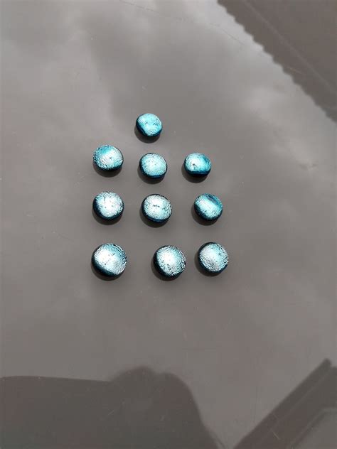 Set Of 10 X Approx 12mm Dichroic Glass Cabochons Silver Etsy