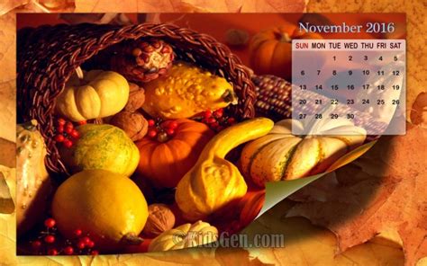 November Background Thanksgiving Calendar - 2560x1600 Wallpaper - teahub.io