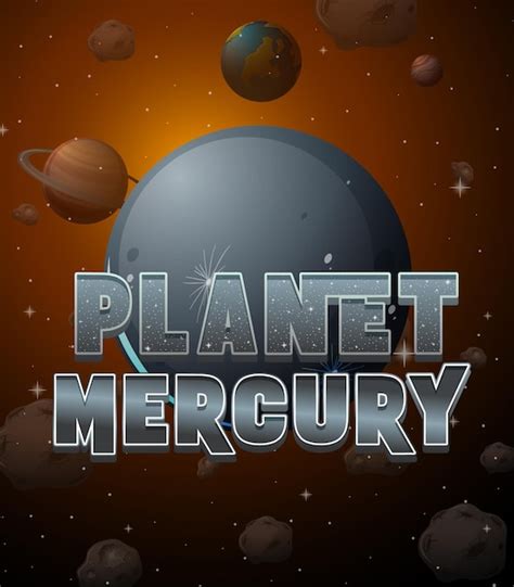 Premium Vector | Planet Mercury word logo poster