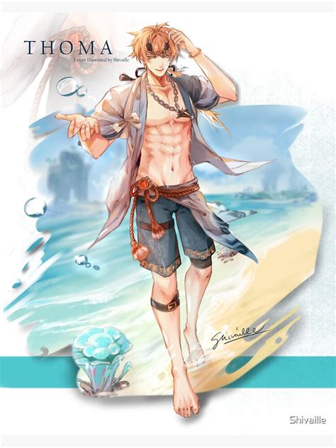 Thoma Summer Skin Splash Art Genshin Impact Fanart By Shivaille