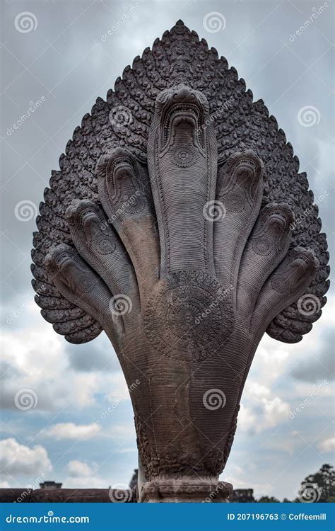 Statue Of Snake Or Serpent Called Dragon Naga Statue Stock Photo