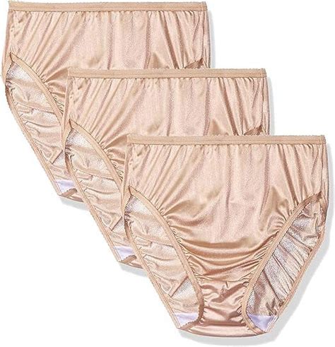 Velrose Lingerie Shadowline Panties Hi Cut Nylon Brief 3 Pack 17842