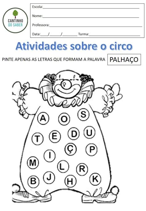 Atividades Para O Dia Do Circo Para Educa O Infantil E Ano