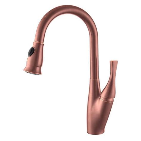 Homlux Single Handle Pull Down Sprayer Kitchen Faucet With Dual Function Sprayhead In Rose Gold