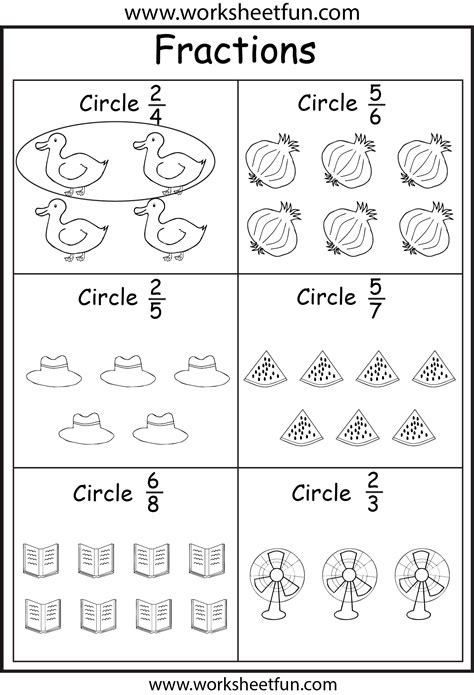 Fraction 5 Worksheets Fractions Worksheets 1st Grade Math