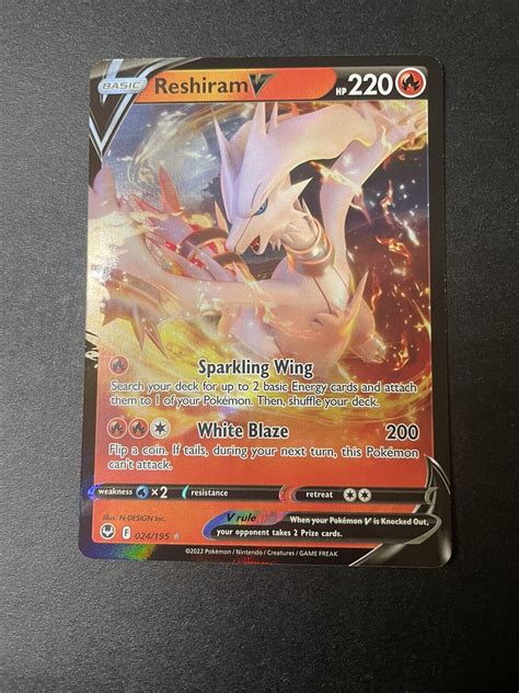 Pok Mon Tcg Reshiram V Silver Tempest Holo Ultra Rare Ebay