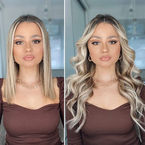 Thin Hair Extensions Before And After Transformation