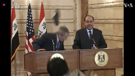 Iraqi Journalist Muntadhar Al Zaidi Throws His Shoes At George W Bush