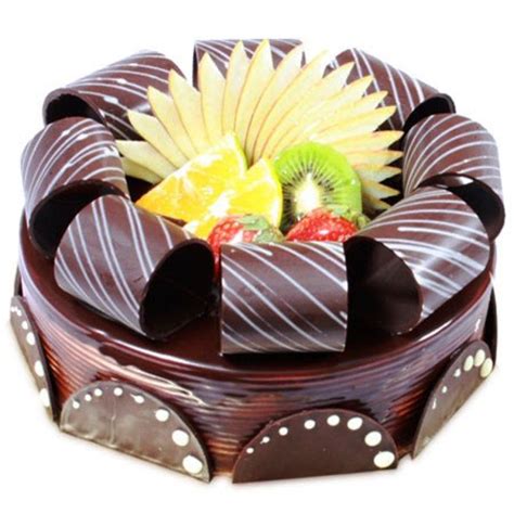 Chocolate Flower Fruit Cake - Wishingcart.in