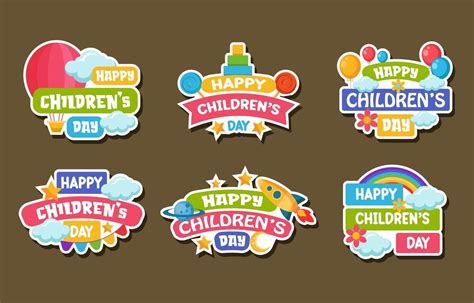 Happy Childrens Day Sticker 3340814 Vector Art At Vecteezy