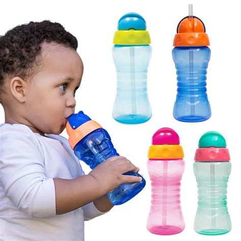 Garrafinha Infantil Canudo Silicone Retr Til Gua Suco Escola