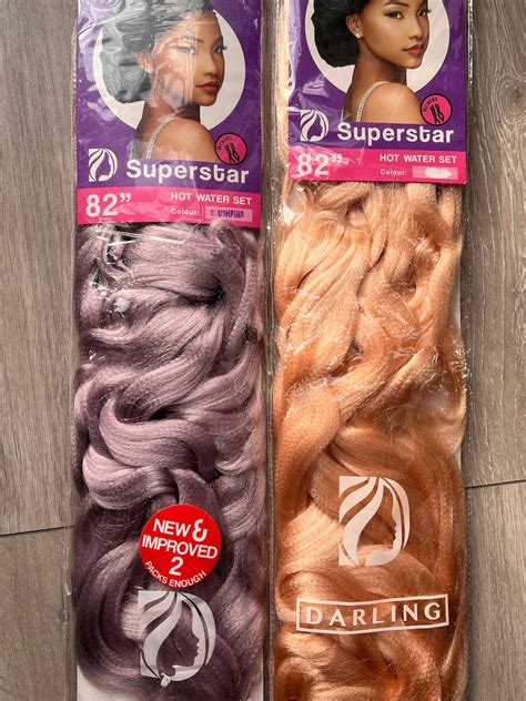 Darling Superstar Hair Braiding Extensions Similar To X Pression Blush Pink Metallic Grey Blonde